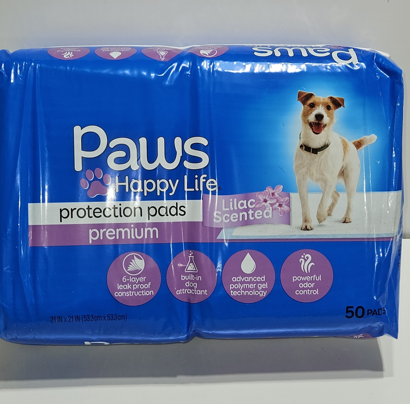 Paws Happy Life Pads Premium 50 ct Puppy Dog Training Pads Lilac Scented