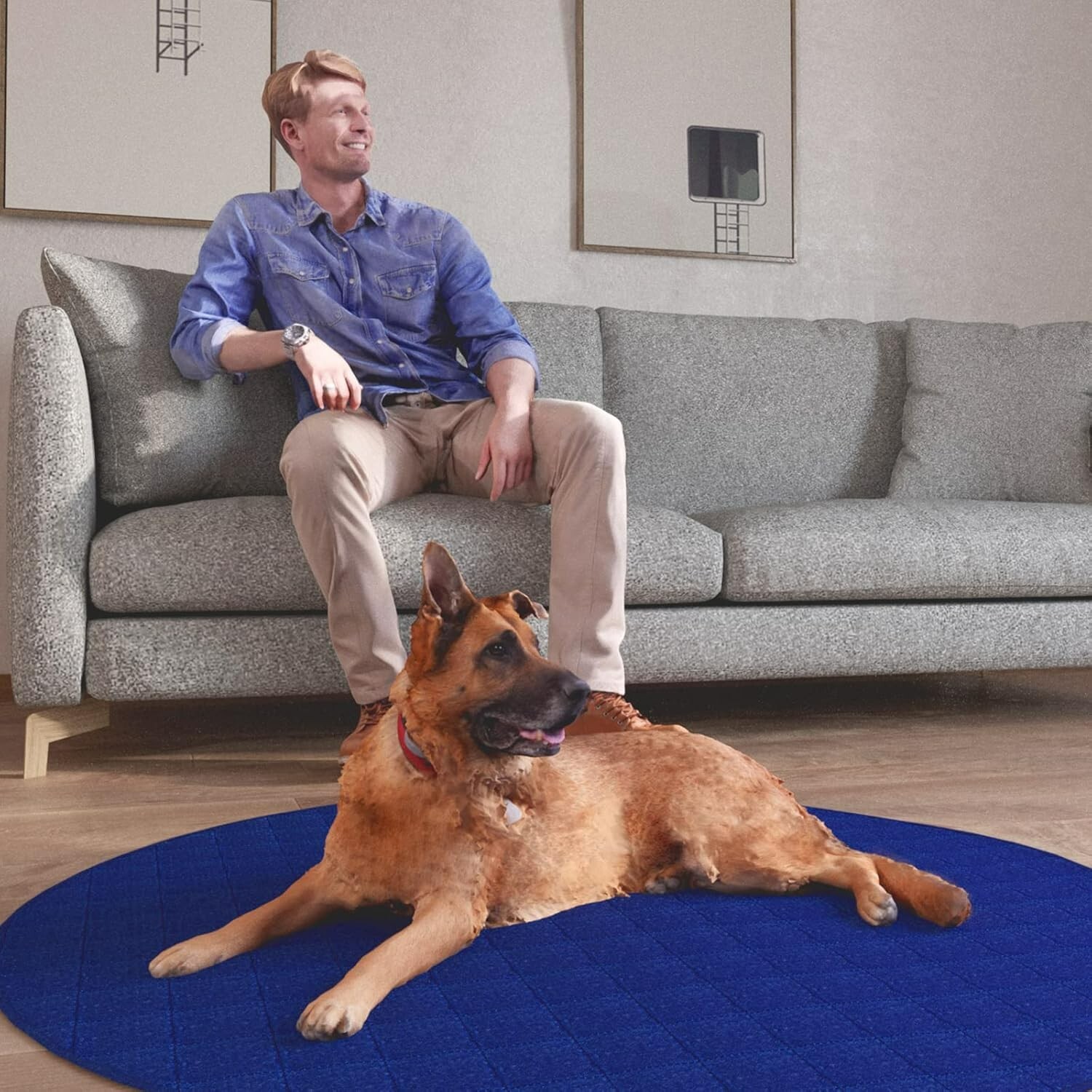 Washable Dog Pee Pad 36″/48″ Round Whelping Pad Reusable Non-slip Training Pad