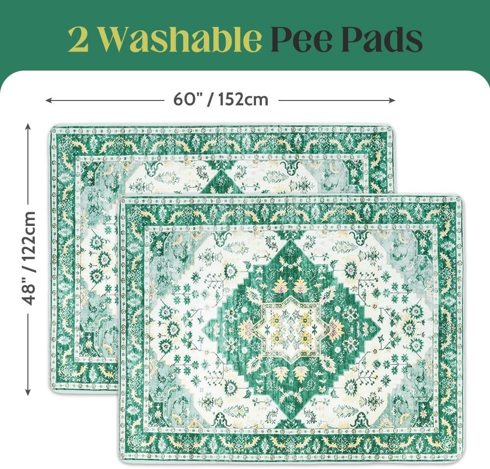 2-Pack 60×48 Washable Pee Pads for Dogs – Reusable Non-Slip Puppy Training Pads