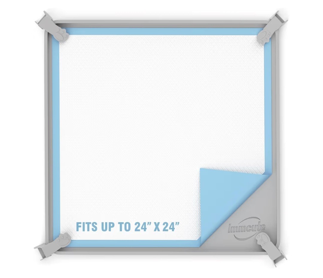 Immcute Training Pad Tray Reusable Washable High Edges Clips Hold Pads 24×24
