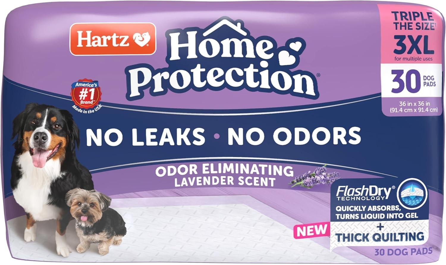 Home Protection Super Absorbent Odor Eliminating Lavender Scented No Leak Dog…