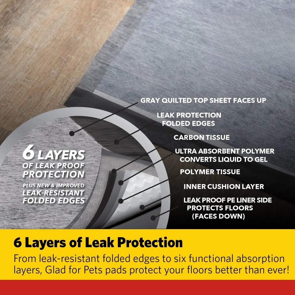 Charcoal Leak-Resistant Training Pads for Dogs, 23in x 23in, 100 Count