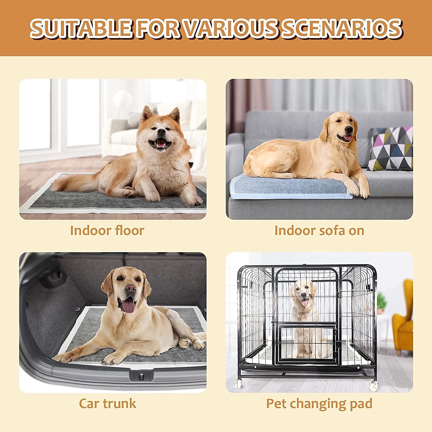 Dog Pee Pads Extra Large 28″ X 34″, Charcoal Puppy Pads XL, Potty Pet 30 count