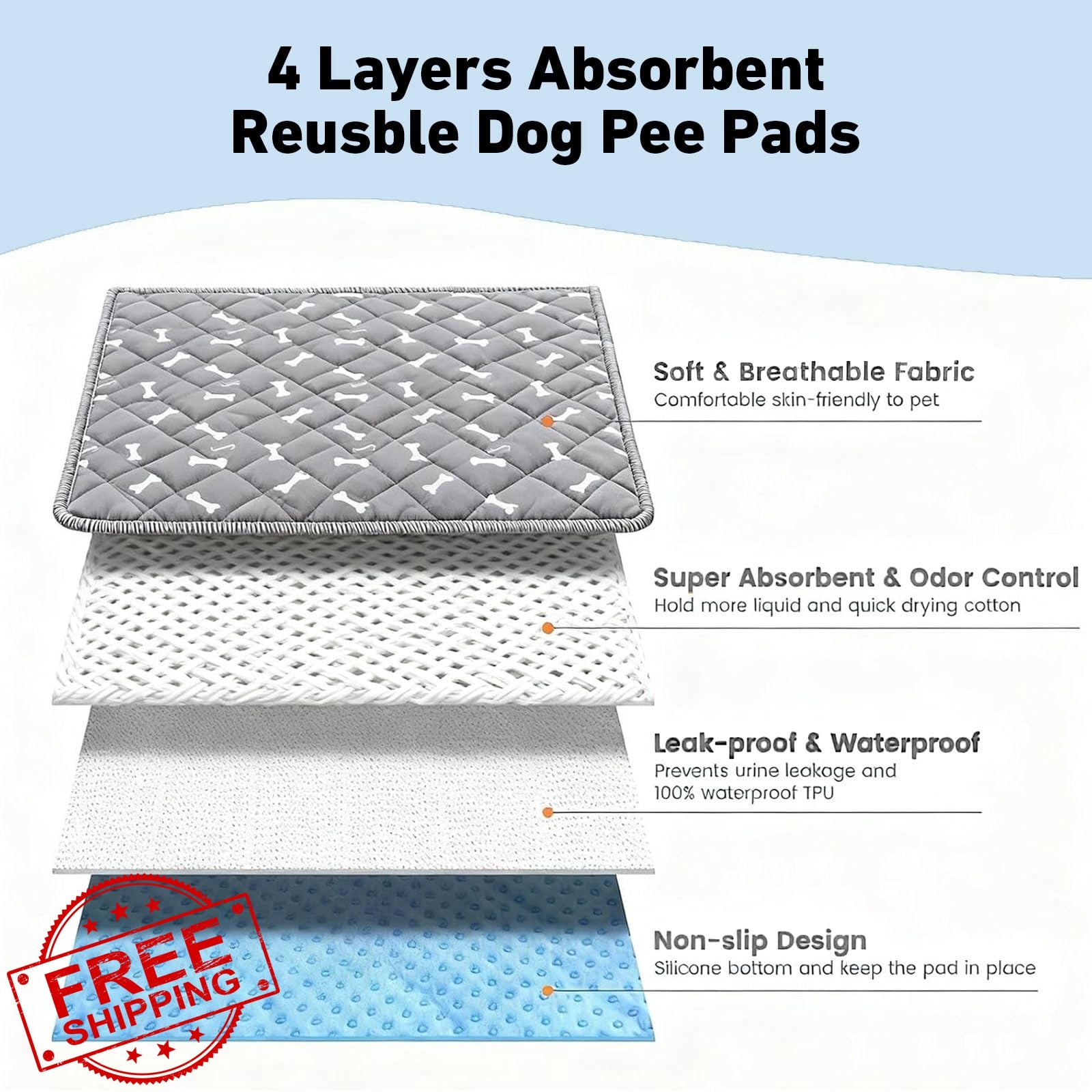 Eoblrodi Puppy Pads Brown S Washable