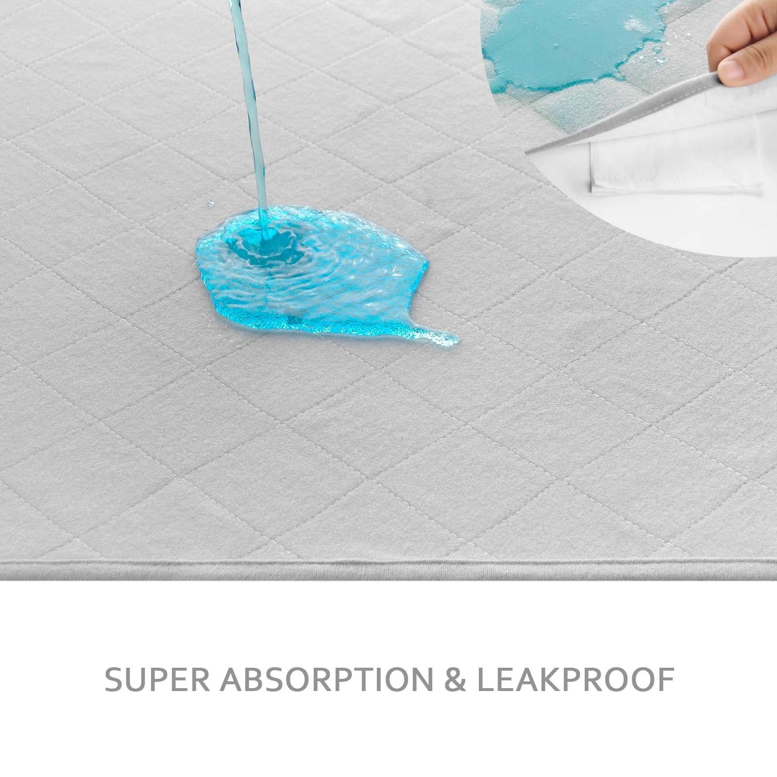 2 PCS Waterproof Dog Crate Mat Rope 36×23 Inch Washable Pee Training Pad