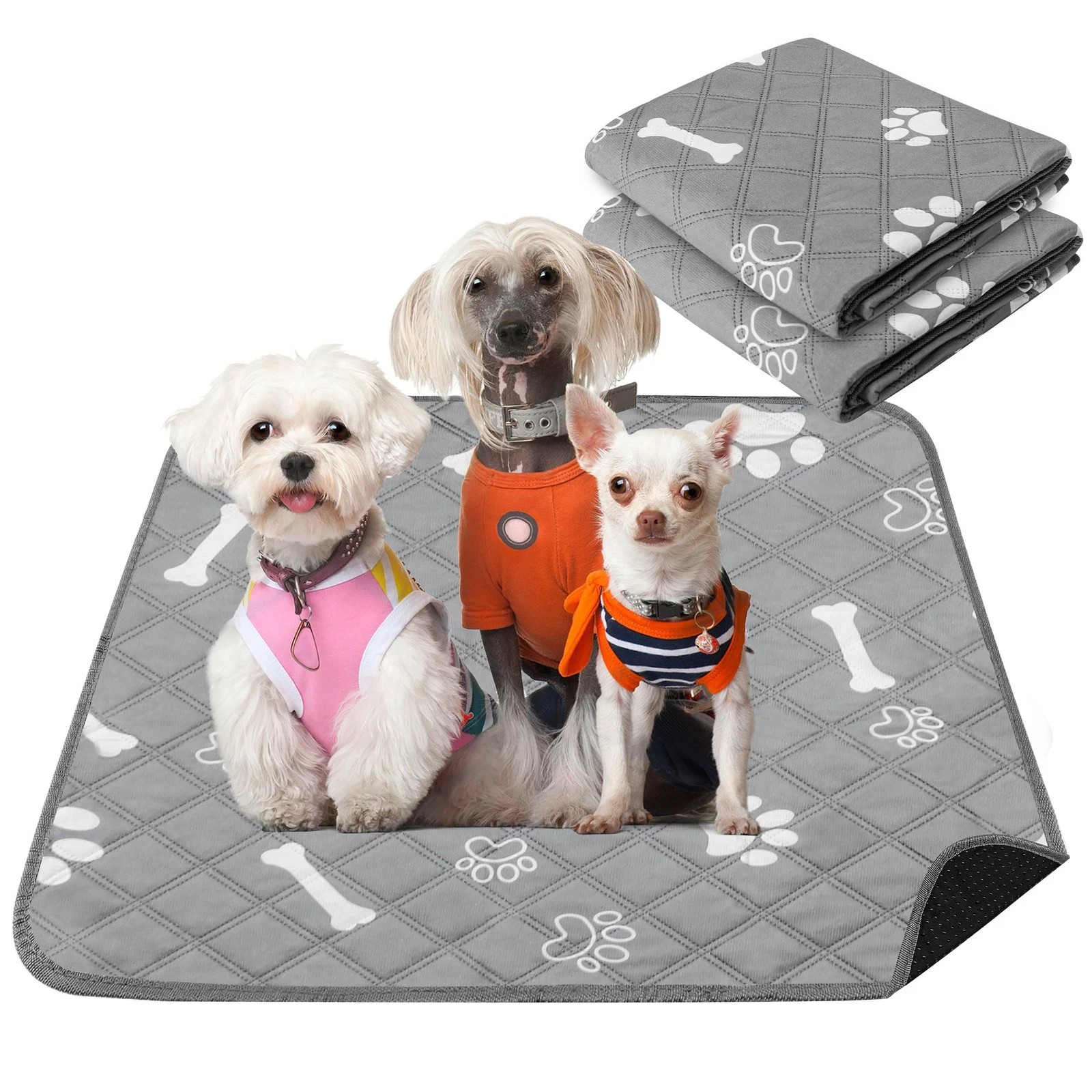 Washable Dog Pee Pads 24×36 Reusable Waterproof Training Mats 2 Pack