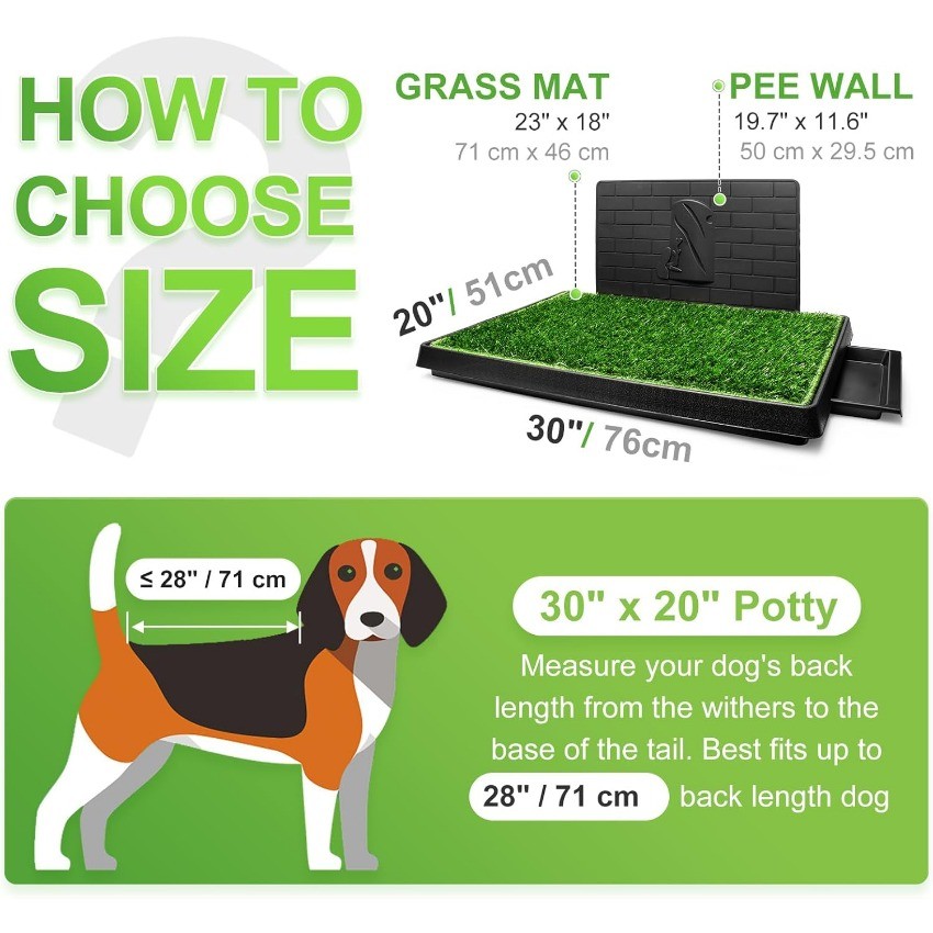 Hompet Dog Grass Pad with Tray Large, Puppy Turf Potty Reusable Training Pads