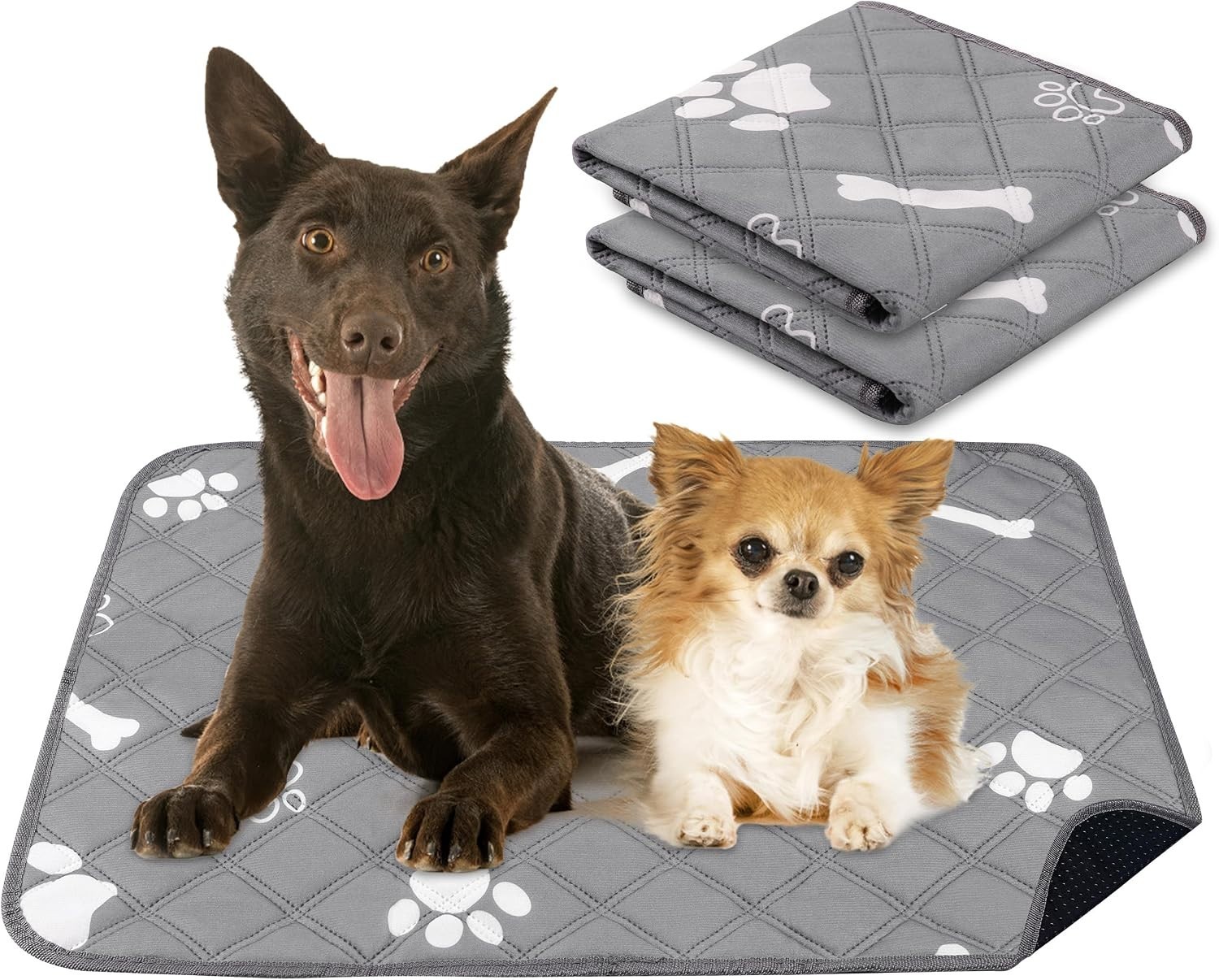 Super Absorbent Washable Puppy Pads, 18” x 24” – Non-Slip & Waterproof, 2 Pack
