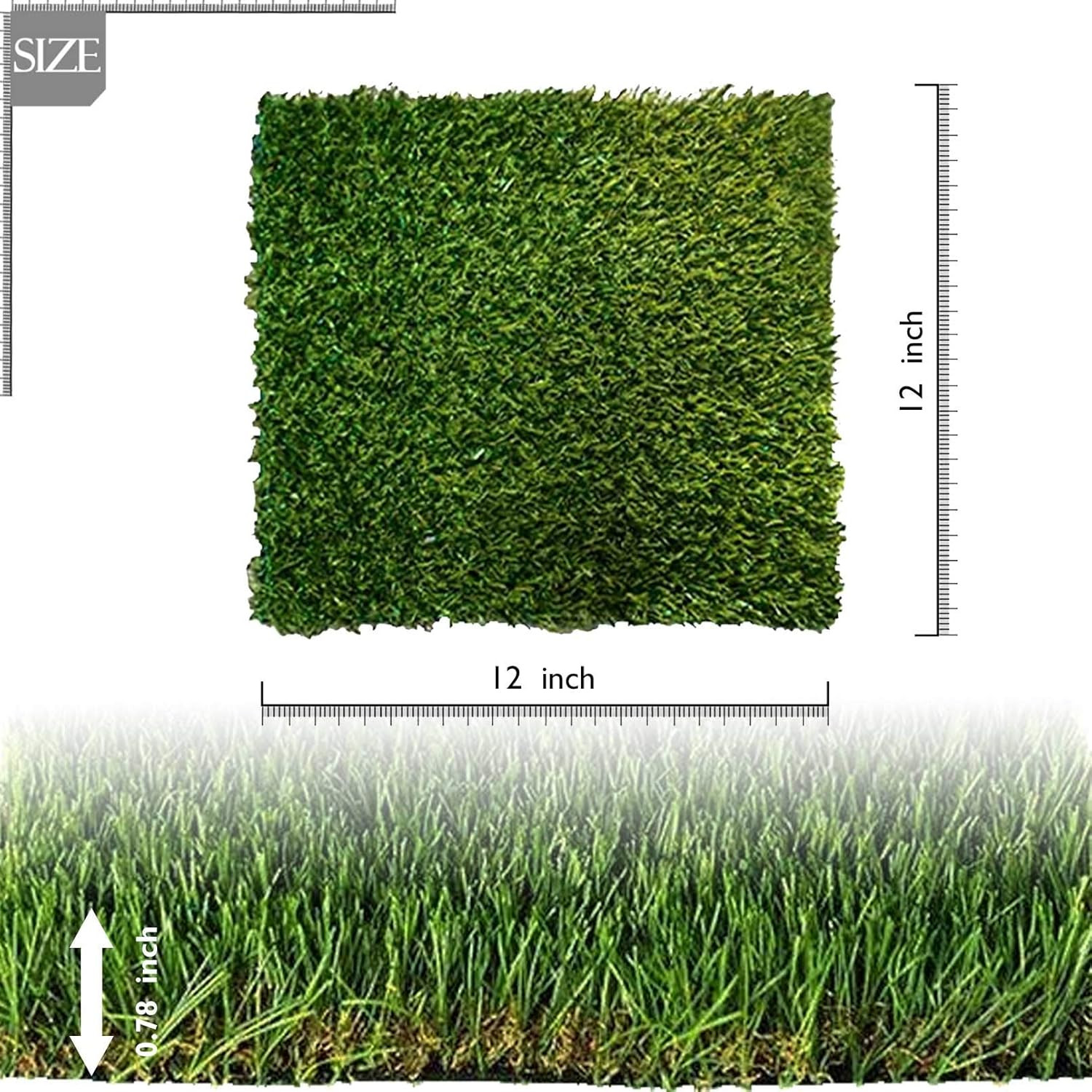 Chicken Nesting Box Pads, Washable Artificial Grass Carpet Grass 4 Pcs 12″X12″