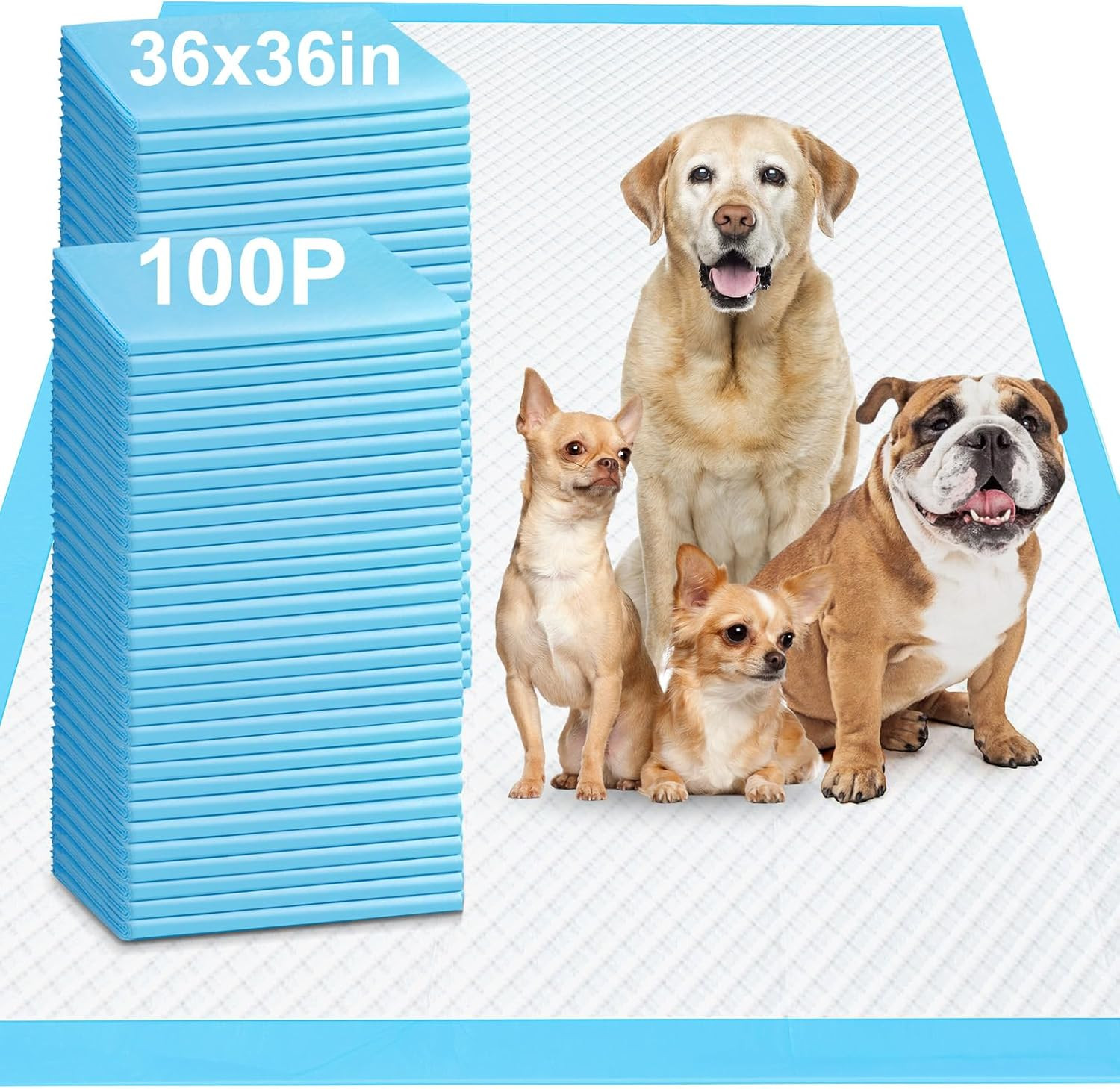 4XL 36″X36″ Thicken Heavy Absorbent Dog Pads 100 Pack – Jumbo Disposable peepads