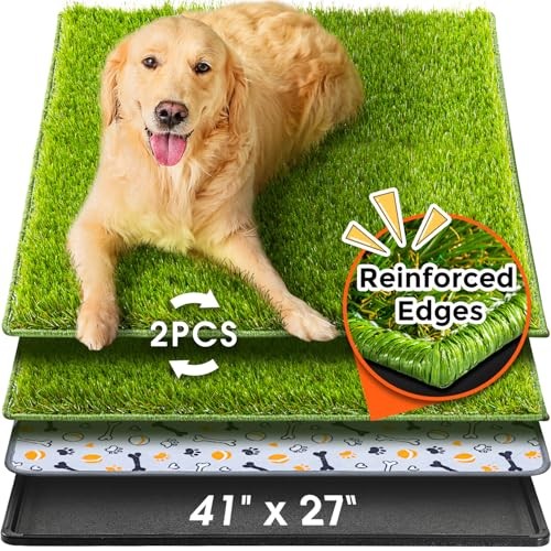 Hompet Dog Grass Pad with Tray Large 41″x27″ Artificial Turf