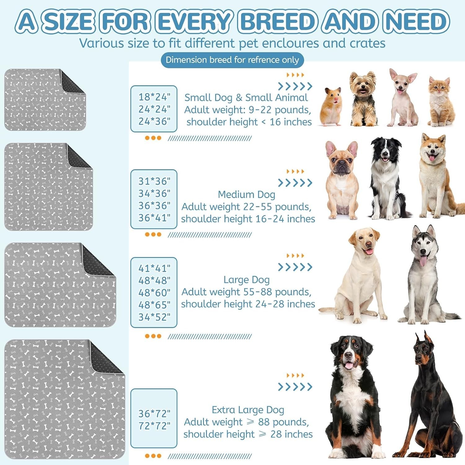 Extra-Large 18″x24″ Dog Pee Pads – Non-Slip & Machine Washable for Durability
