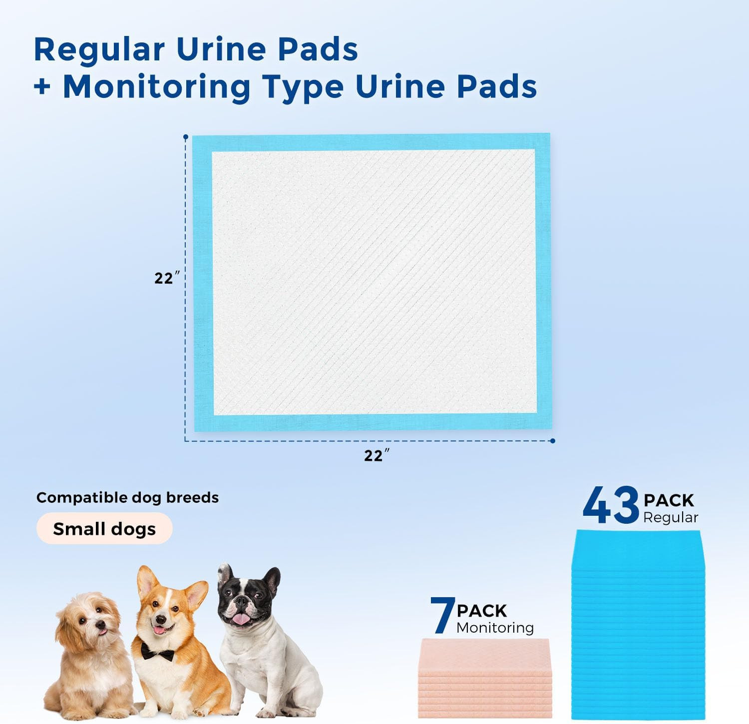 100 Count Puppy Pee Pads with Health Monitoring for Dogs 22″ X 22″ – 14 Color Ch