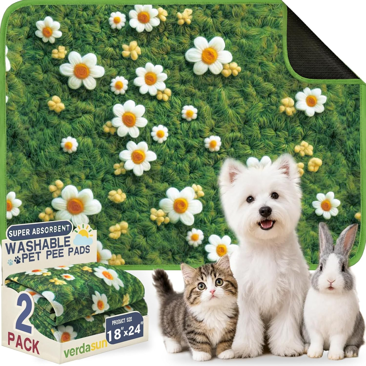 Washable Pee Pads for Dogs, Reusable Puppy Potty Training Pads, Ultra-Absorbent