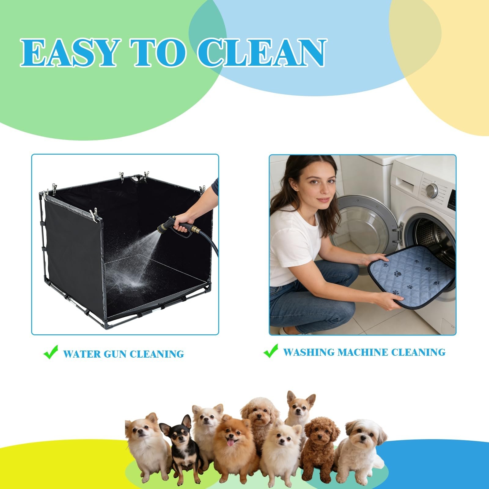 Washable Dog Pee Pad Holder Tray – Foldable Indoor Potty Station for Small Dogs,