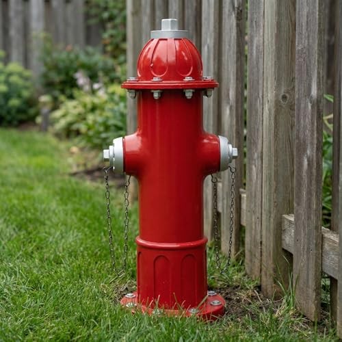Elenon Garden Fire Hydrant Outdoor Statue Decorative for Dog to Peed on, Red