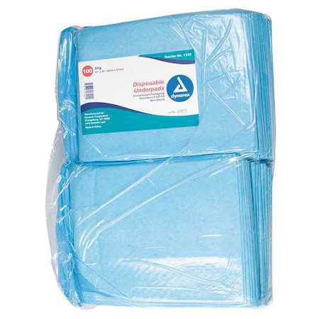Dynarex 1342 Disposable Underpads, 23X24in, 31 G, Pk200