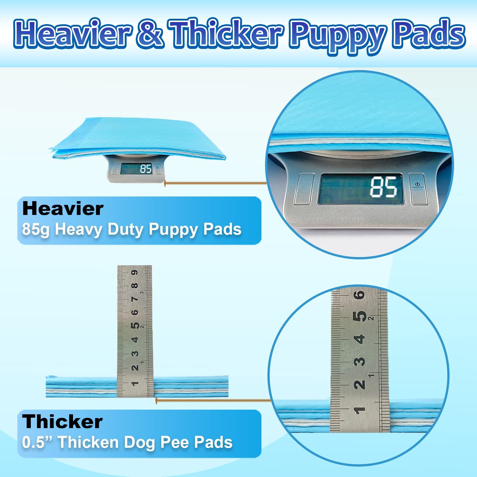 Dog Pee Pads Extra Large, 30 Count Thicken Absorbent for Dogs, 28″x34″ Dispos…