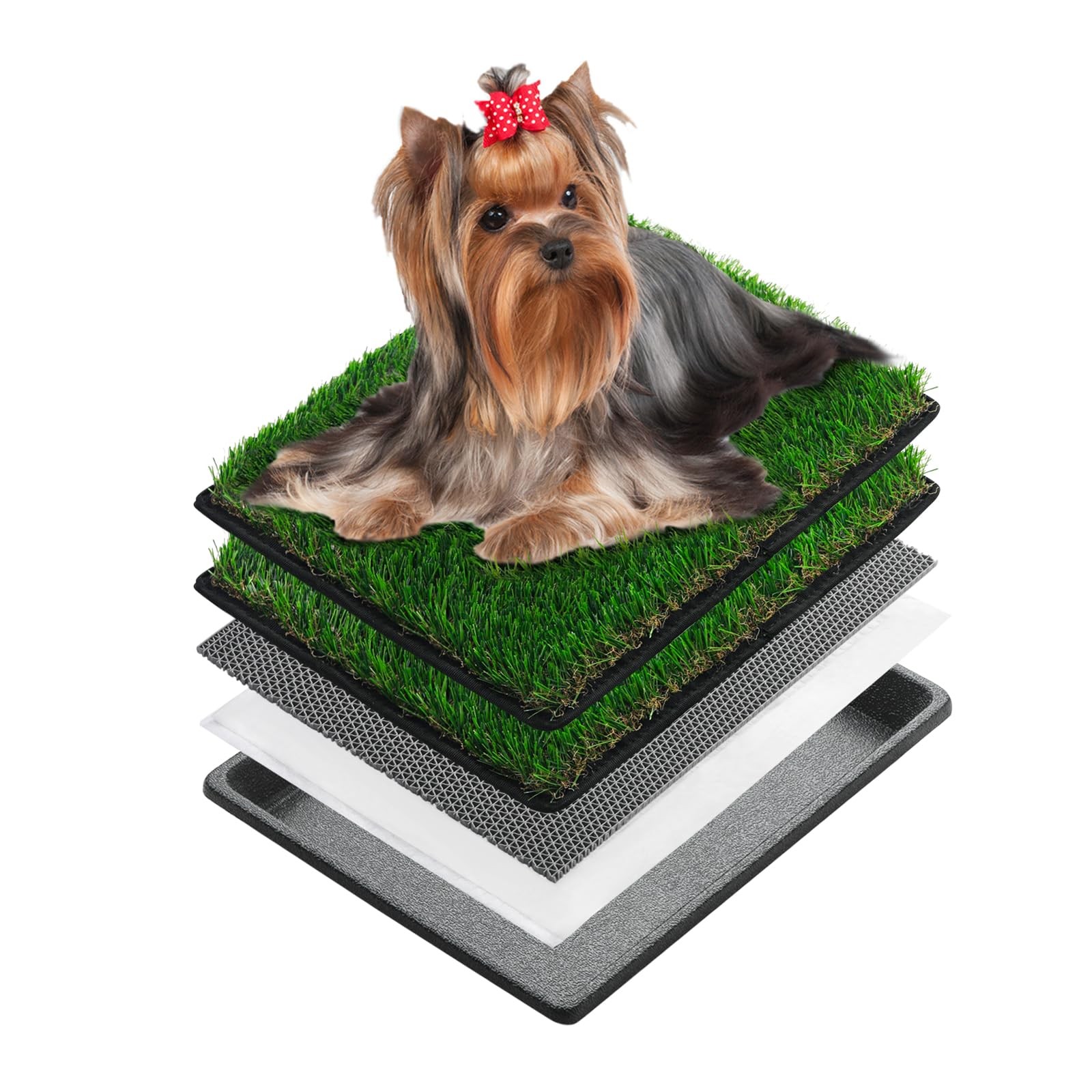 Dog Grass Pee Pads for Dogs with Tray | Extra Small 17 x 13 in for Puppy Less…