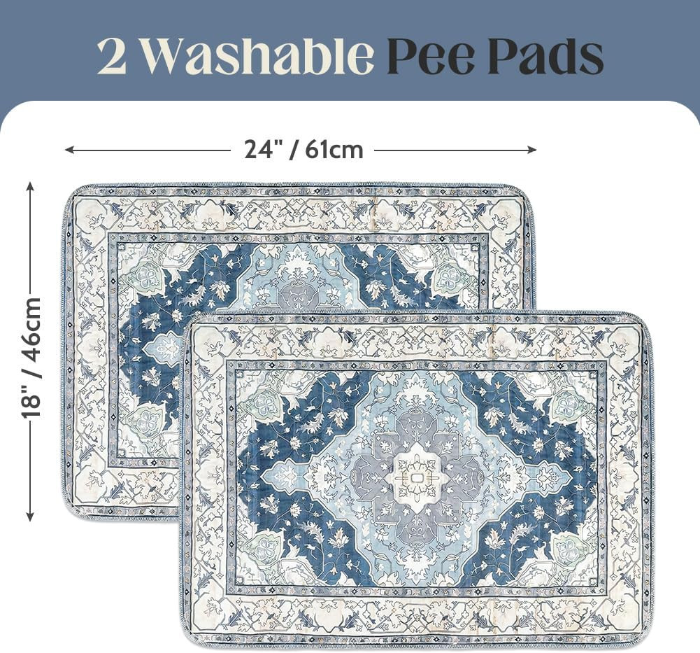 Washable Pee Pads for Dogs 2 Pack Reusable Puppy Training Pads 24″X18″ Super Abs