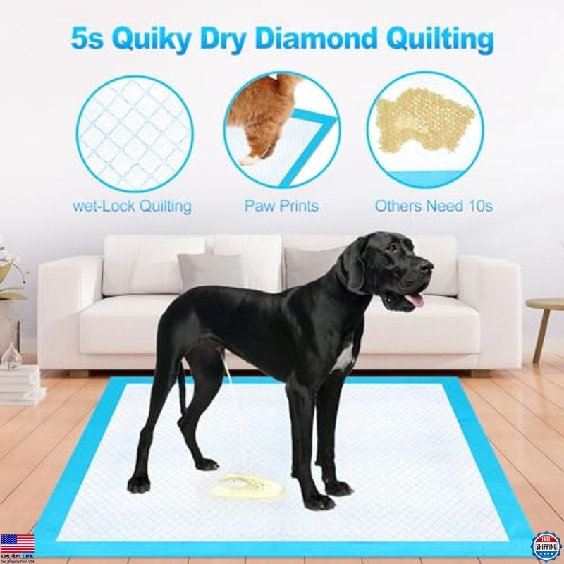 Extra Large 40″x40″ Dog Cat Pee Pads 40 Count, Ultra Absorbent & Leakproof