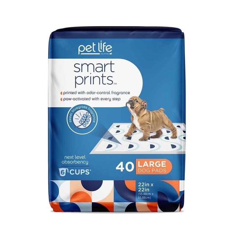 Smart Prints Dog Pads Large Odor Control Absorbent Disposable Training Pads 40ct