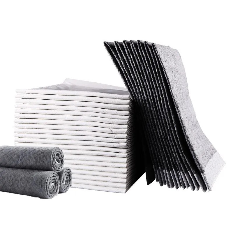 Pet Pee Pads Bamboo Charcoal Thickened Dog Training Pads with Adhesive Back Supe