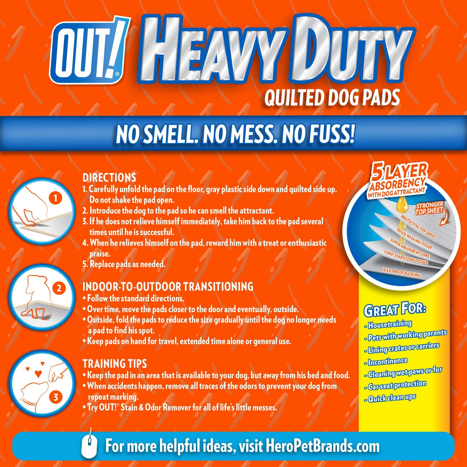 OUT PetCare XXL Puppy Pads, Heavy Duty Pee Pads for Dogs, 26×30, 30 Count