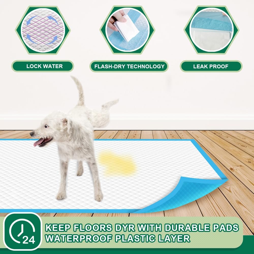 IMMCUTE Puppy Pee Pads 22″x23″, 50 Count, Super 22″ x 23″ (50 Count), Blue