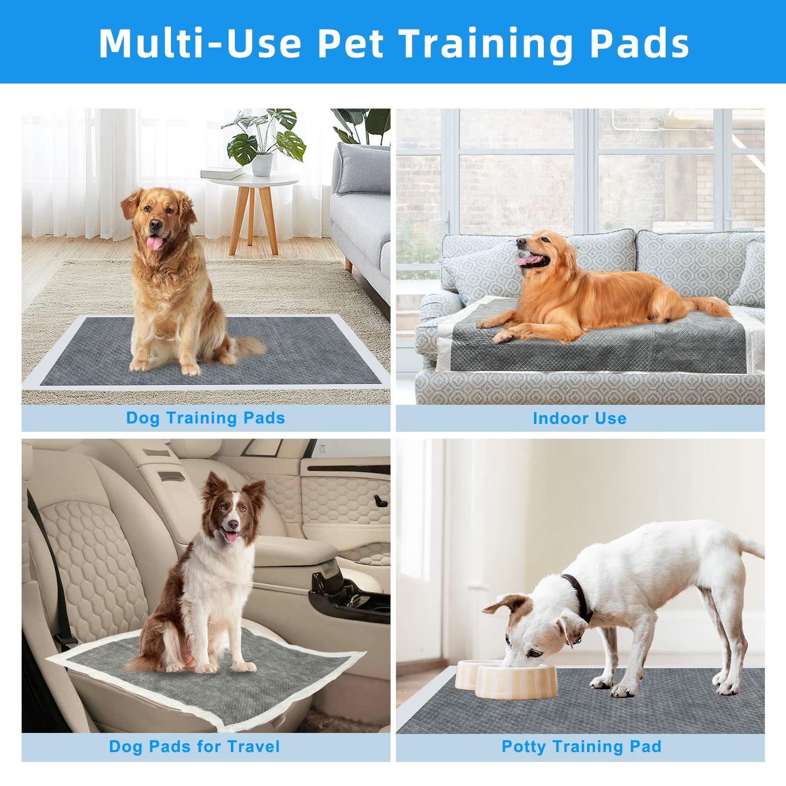 60pcs Charcoal Puppy Pads Pee Pads for Dogs,Dog Pee Pads Extra Large 24 x 36Carb