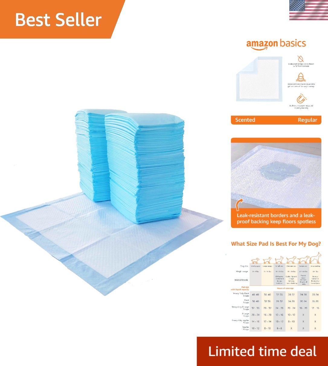 Scented Puppy Pee Pads – Super Absorbent, Leak-Proof, 22×22 (100 Count)