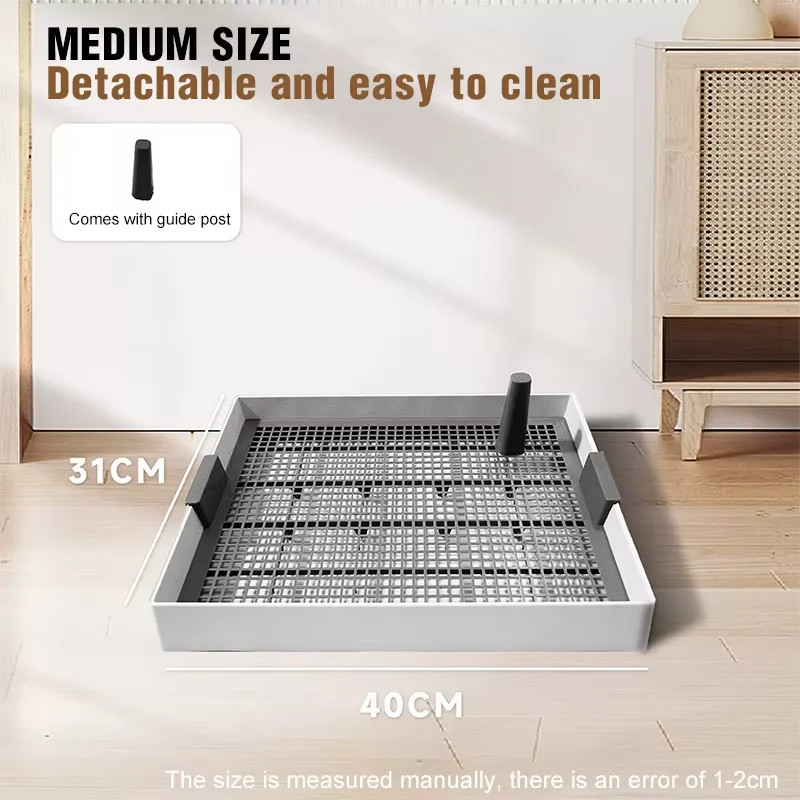 Flat Dog Potty Tray for Small & Medium-Sized Dogs – Pee Pad Fixation Flushable A