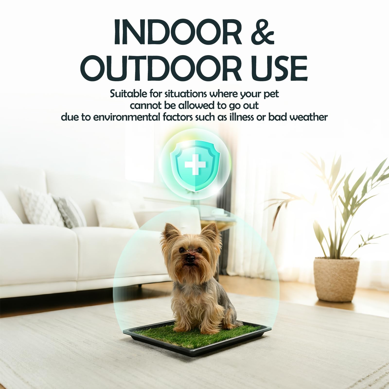 Dog Grass Pee Pads for Dogs with Tray | Extra Small 17 x 13 in for Puppy Less…