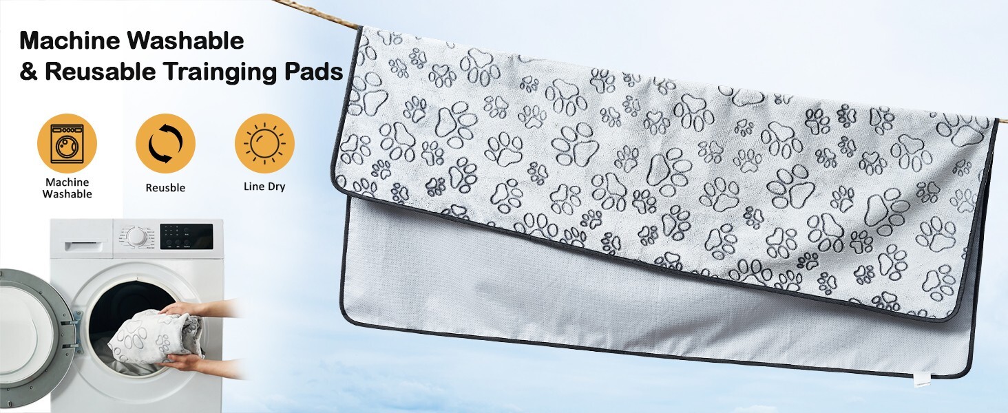 Reusable Puppy Pads, 2 Pack Washable Pee Pads for Dogs, Waterproof Non Slip Wee
