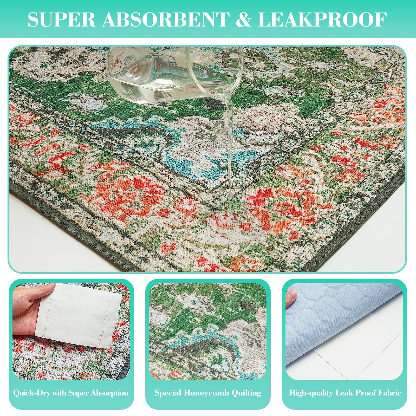 2 PCS 36×48 Inch Thicken Washable Dog Pee Pads Waterproof Reusable Floor Crate