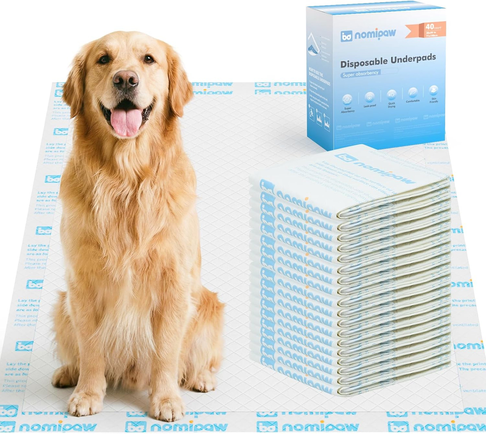 Disposable Leakproof Absorbent Underpads 28×39 Inches Large Incontinence Pads