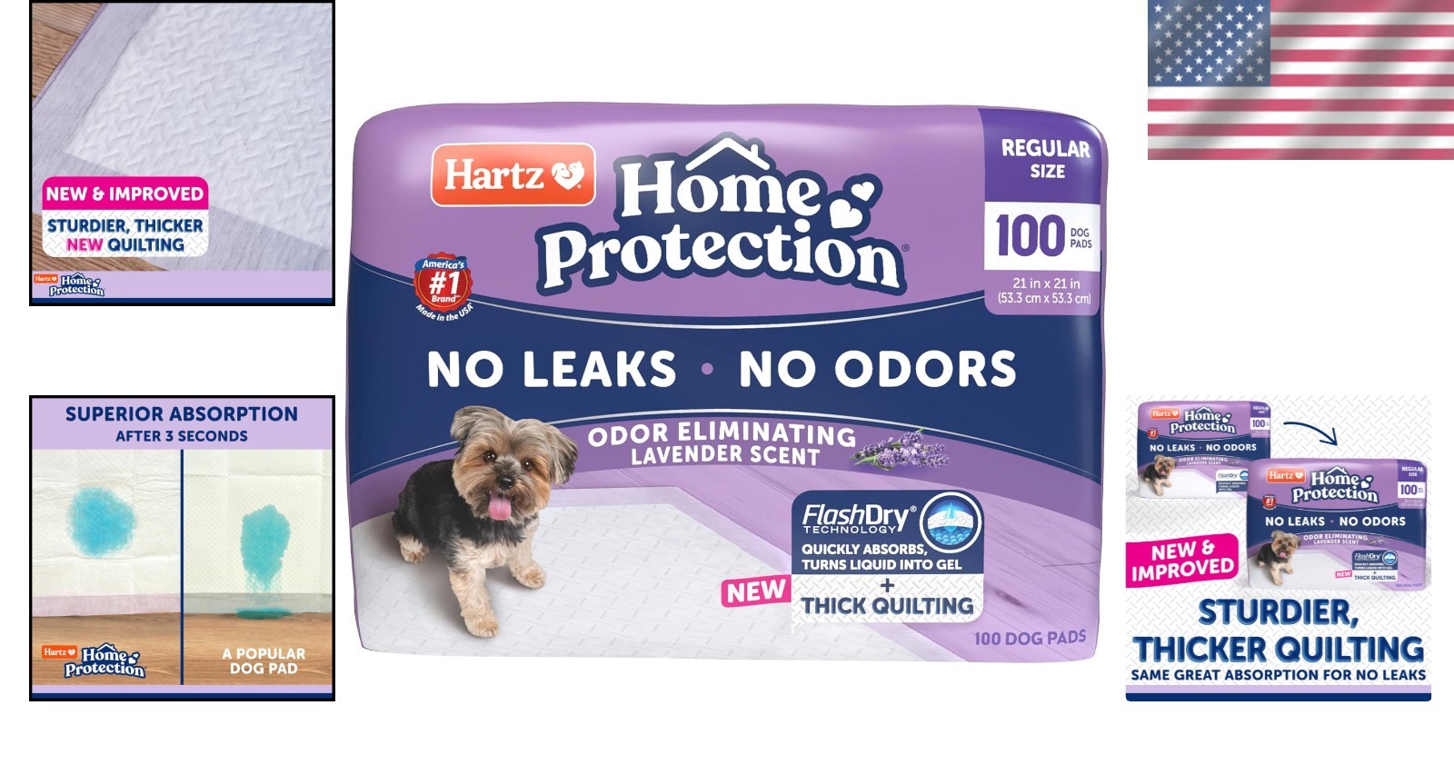 Home Protection Lavender Pads, 100 Count | Super Absorbent