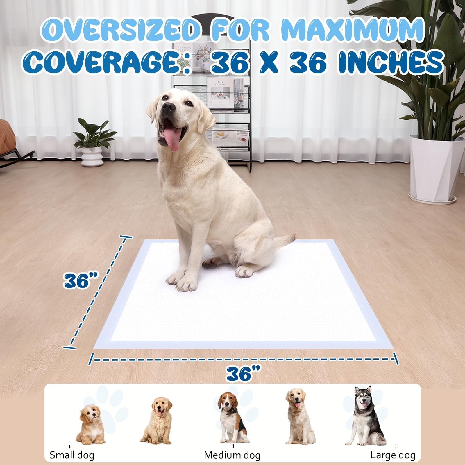 Tovley XXL Pee Pads 30 Count 36×36″