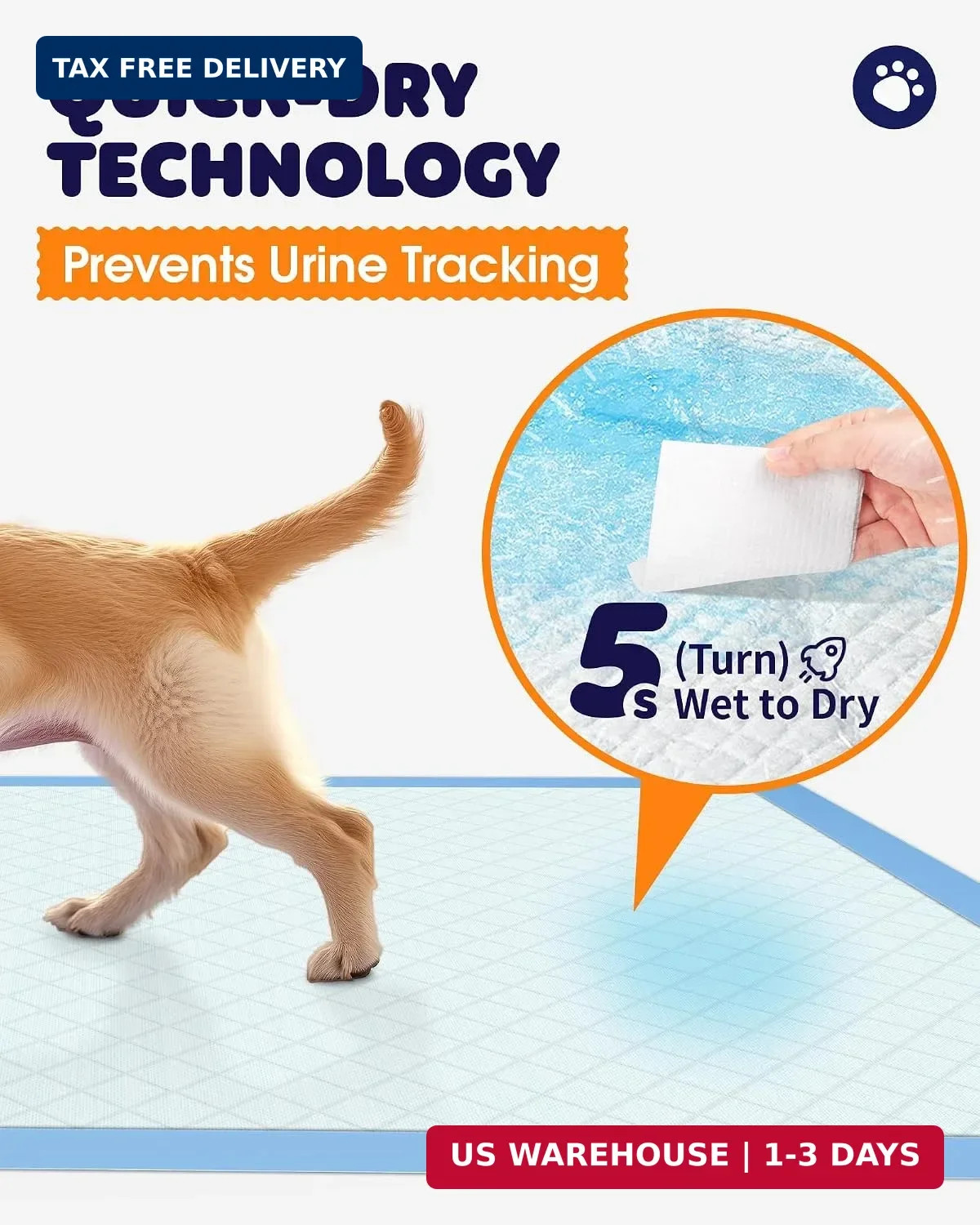 Puppy Pads, 22 x 22 in, Super Absorbent, Spill-Proof, 100 Packs | Pee Pa