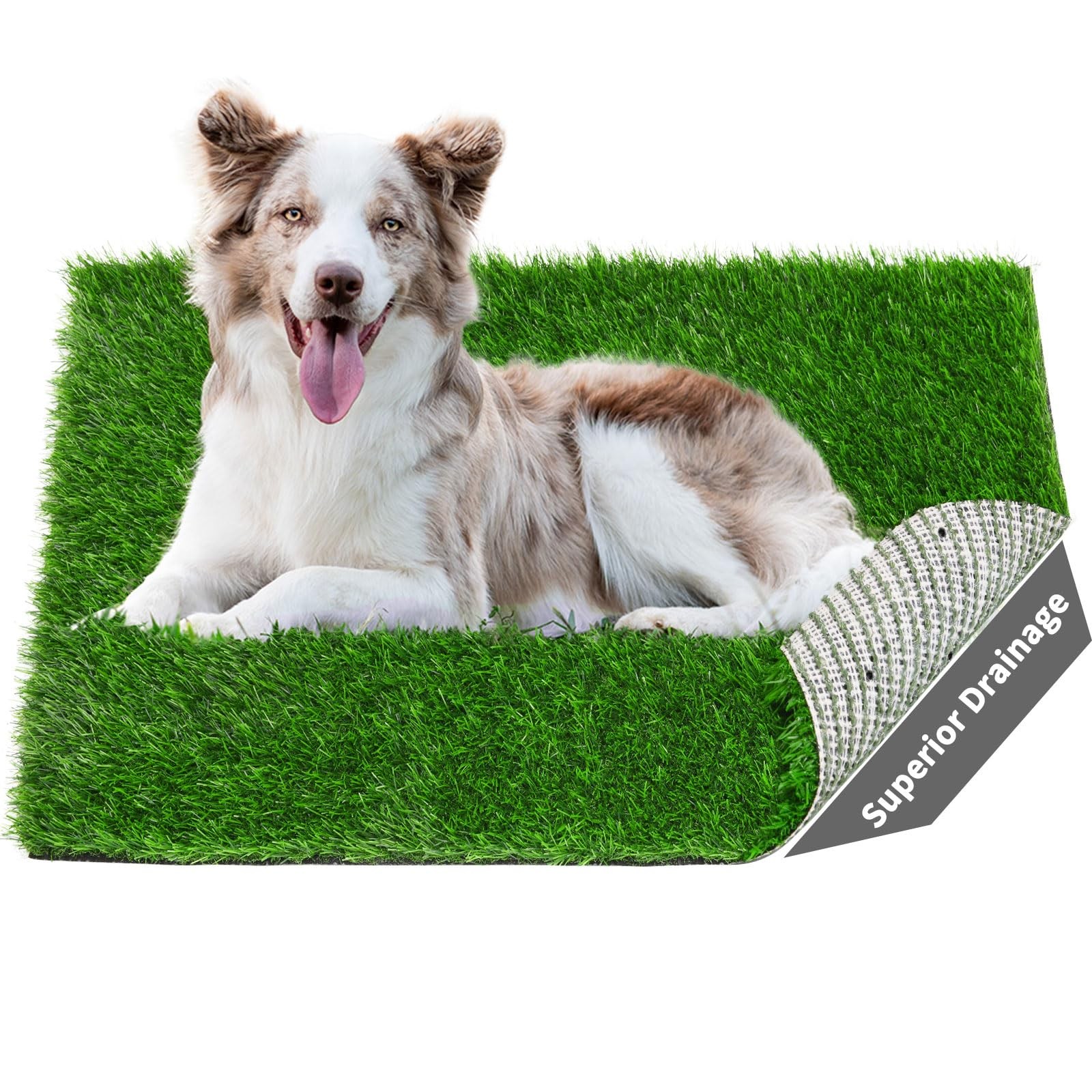 2 Pack Artificial Dog Grass Pee Pad 26″ x 17″, Indoor Potty Training Turf