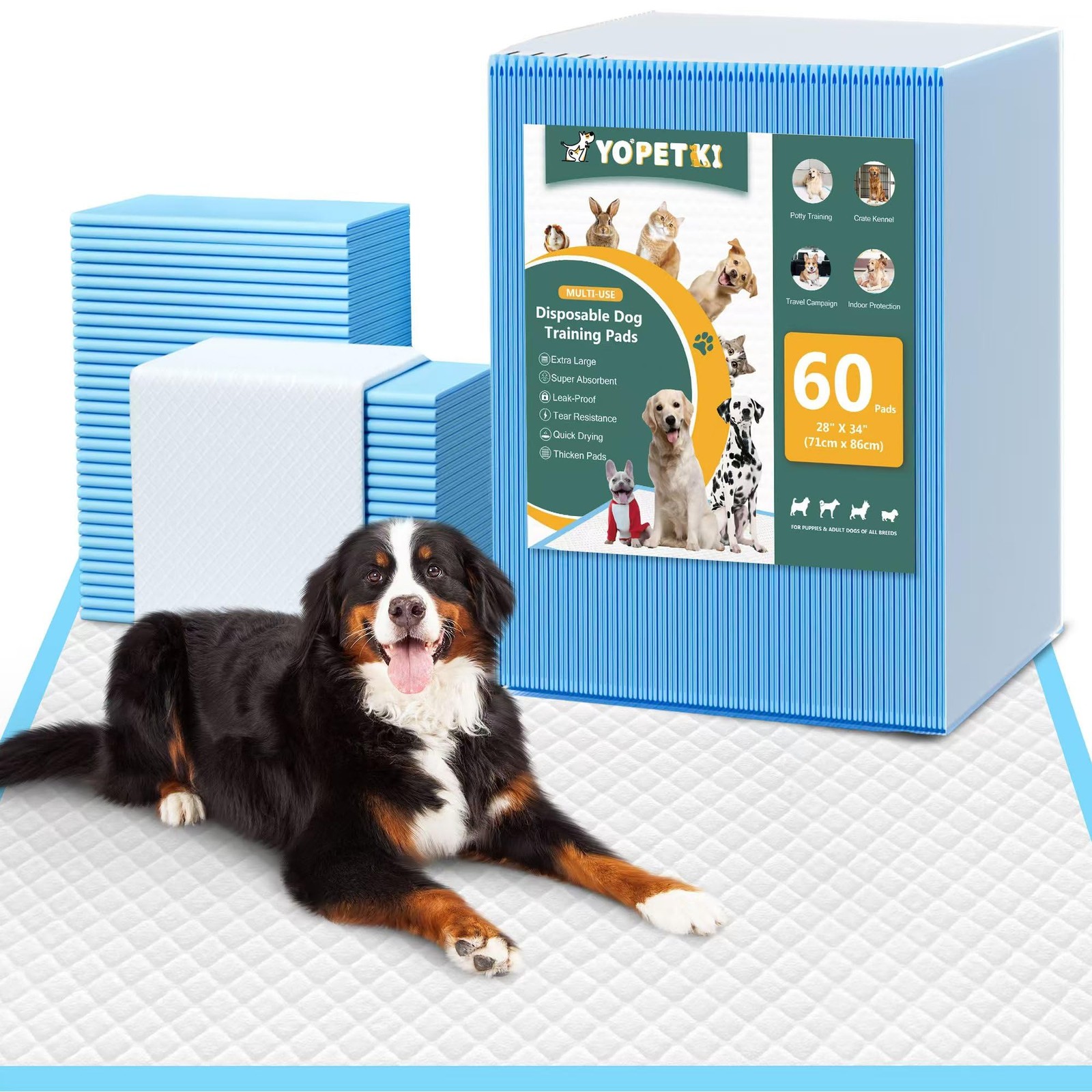 60 Count Extra Large Dog Pee Pads 28″ x 34″, Super Absorbent X-Large Puppy Pa…