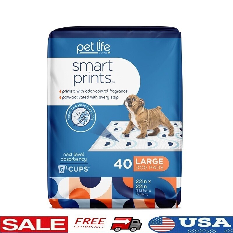 Smart Prints Dog Pads Large Odor Control Absorbent Disposable Training Pads 40ct