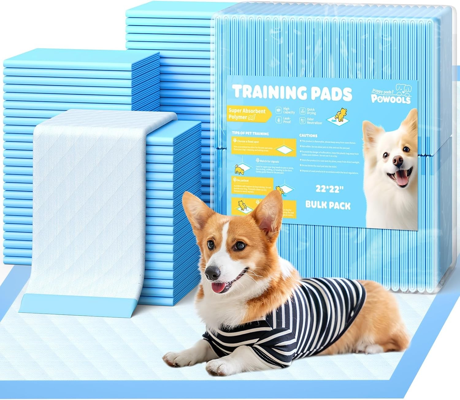 150 Pack Puppy Pads 22×22” Pee Pads for Dog Potty Training Leak-Proof Quick-Dry