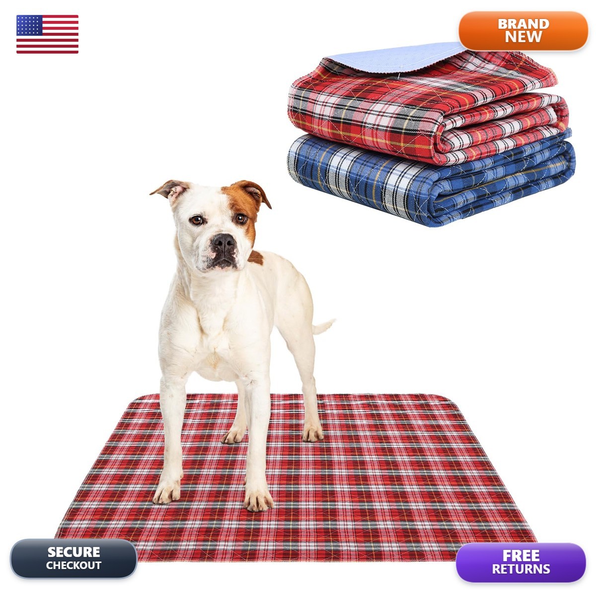 KOOLTAIL Reusable Puppy Pads 2 Pack 31″x36″ Waterproof Non-Slip Washable Dog