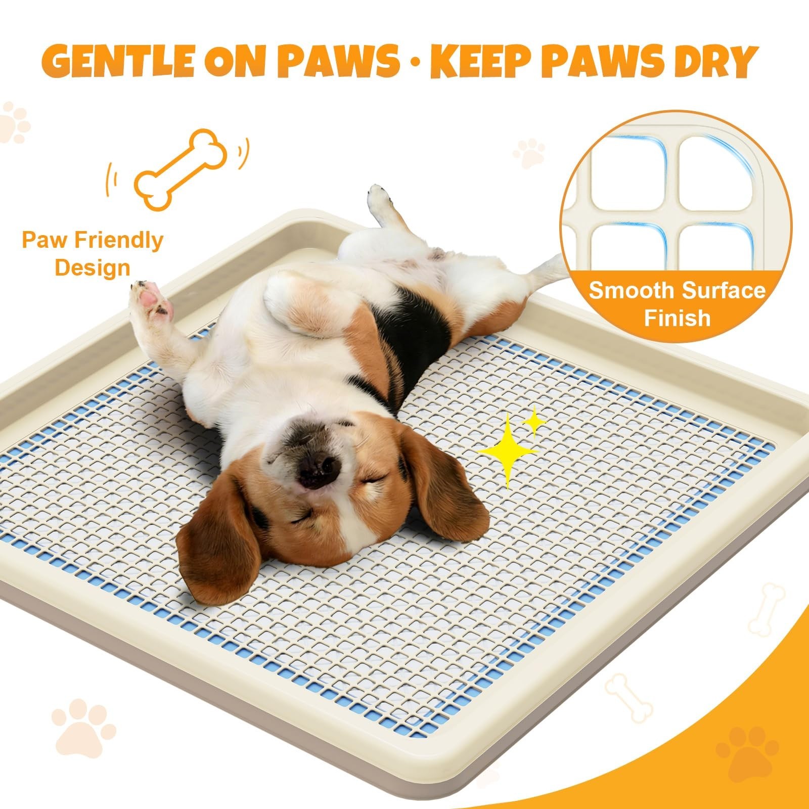 Dog Potty Tray for Small/Medium Dogs – Two-Layer Mesh Pee Pad Holder, Easy-Clean