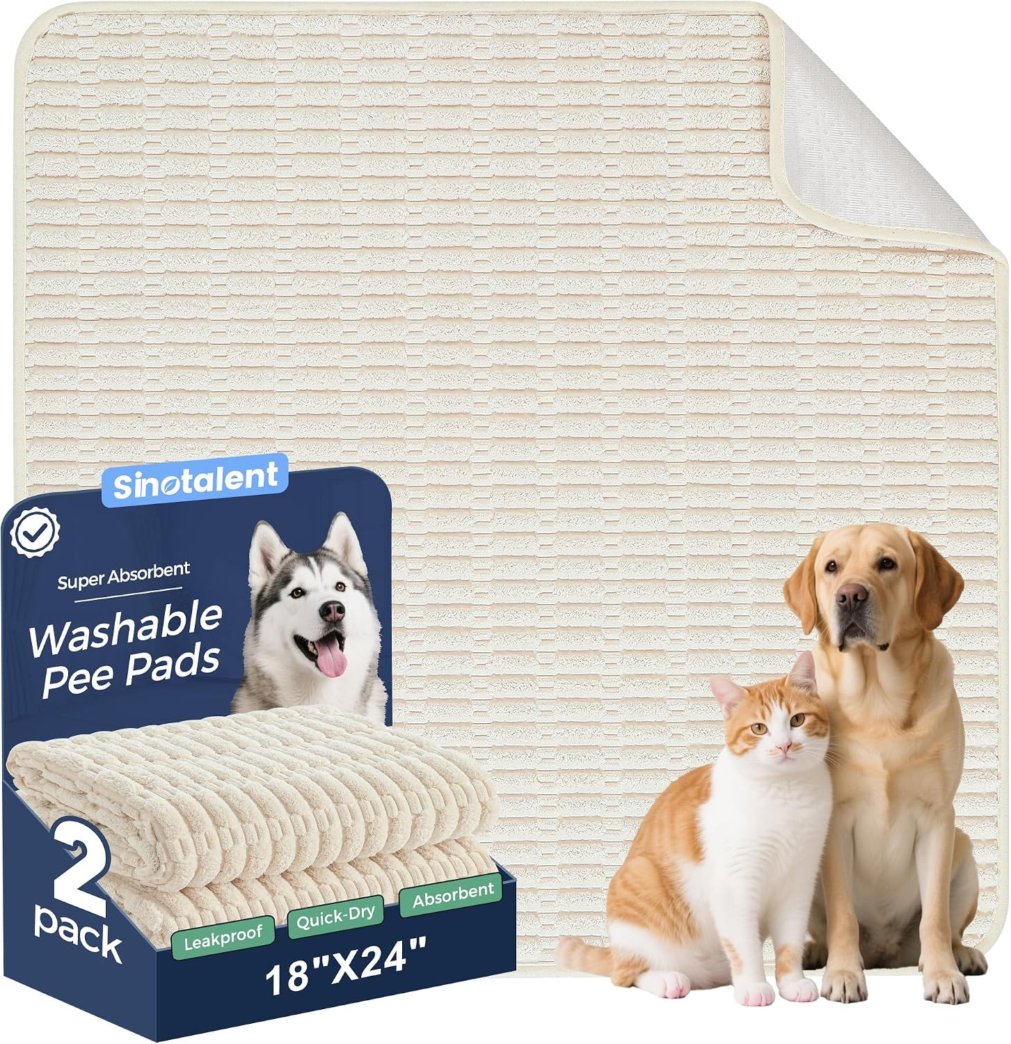 Washable Pee Pads for Dogs, Reusable Puppy Pads Dog Pads, Non-Slip Dog Pee Pads,