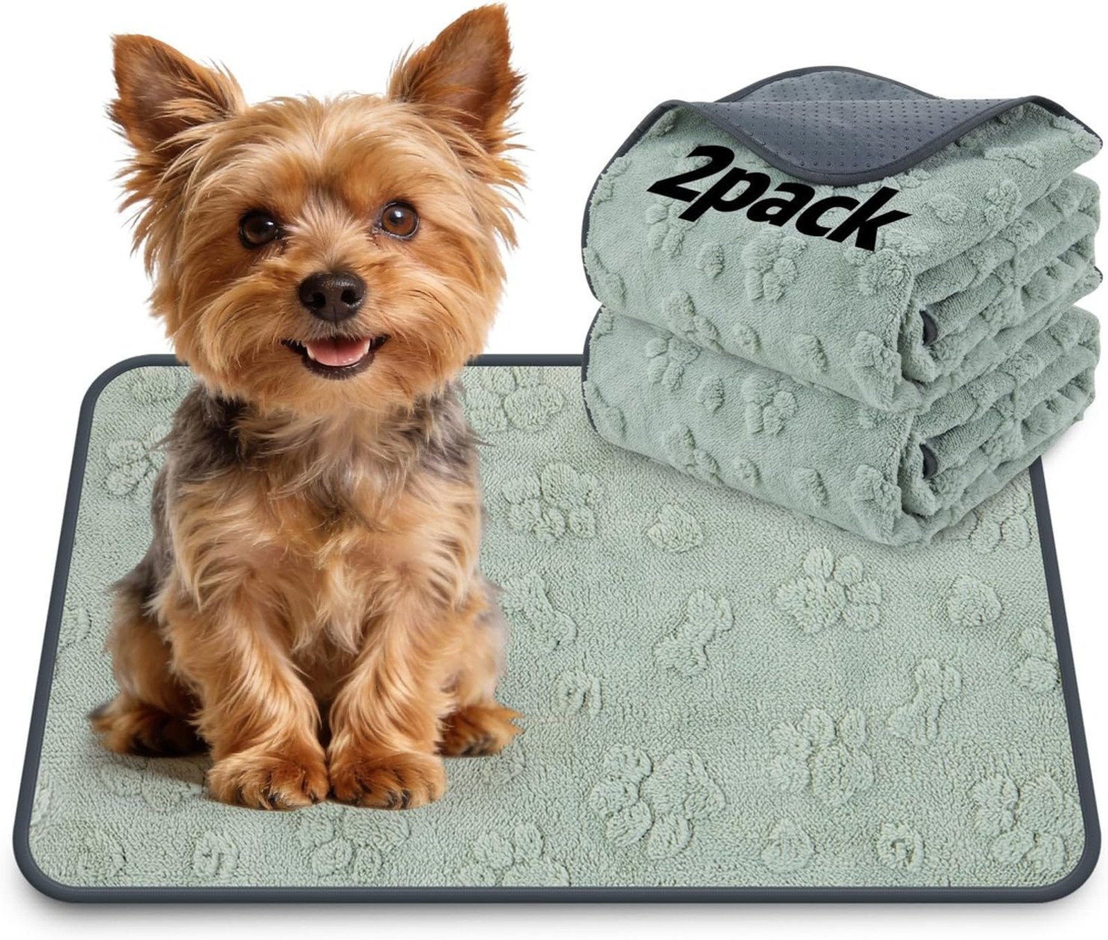 Washable Puppy Pads 18×24 Inches Reusable Pee Pads 2 Pack Waterproof Leakproof
