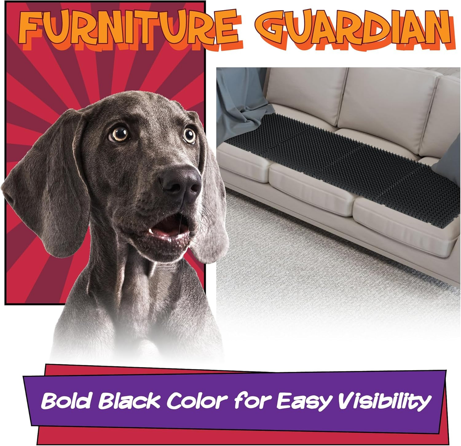16 Pack Black Scat Mats for Dogs – 16″ X 13″ Pet Deterrent Mat with 1″ Spike. Ef