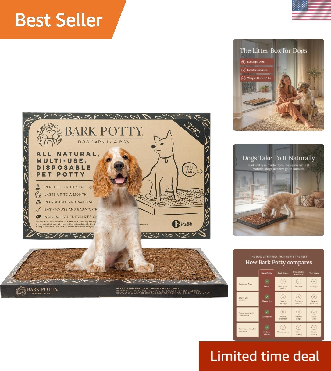 Leak-Resistant Dog Litter Box – Lightweight, Disposable Indoor Potty for Pets