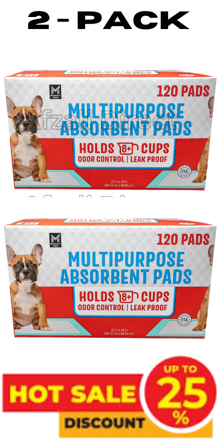 2 PACK – Member’s Mark Pet Training Pads, 23″ x 24″ (120 ct.) Total 240 Pads